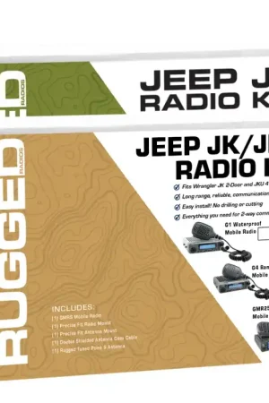 Instant Buy Rugged Radios 07-10 JK(2D) / 07-19 JKU(4D) 2-Way GMRS Radio Kit / 25 Watt - GMR25 Waterproof