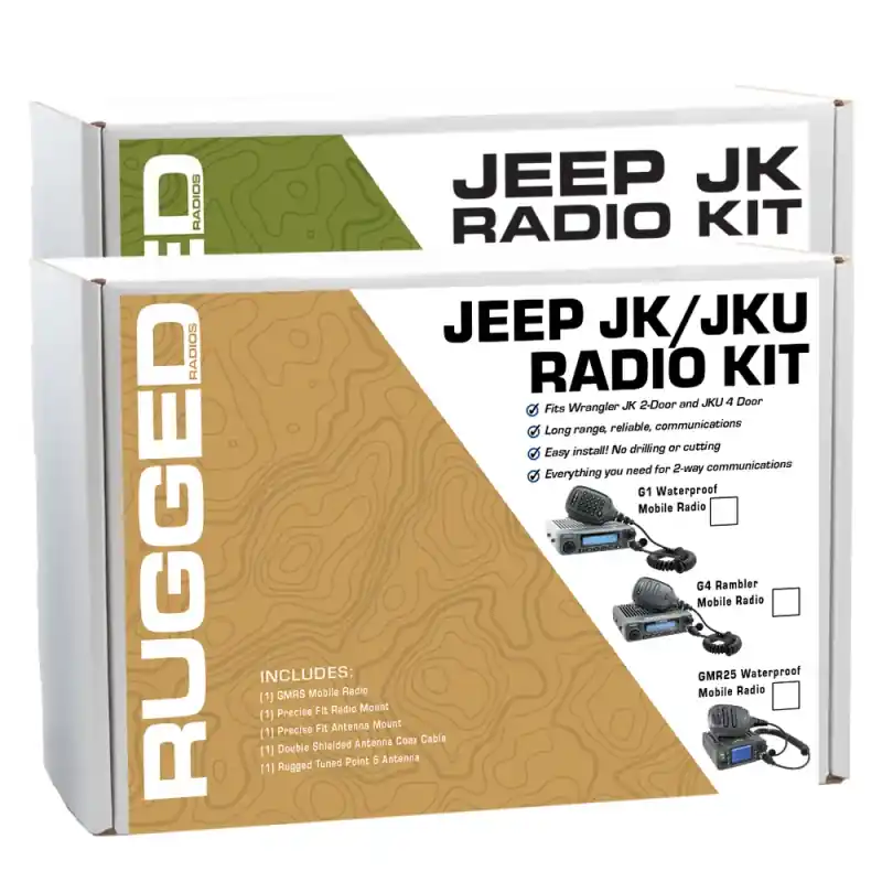 Instant Buy Rugged Radios 07-10 JK(2D) / 07-19 JKU(4D) 2-Way GMRS Radio Kit / 25 Watt - GMR25 Waterproof