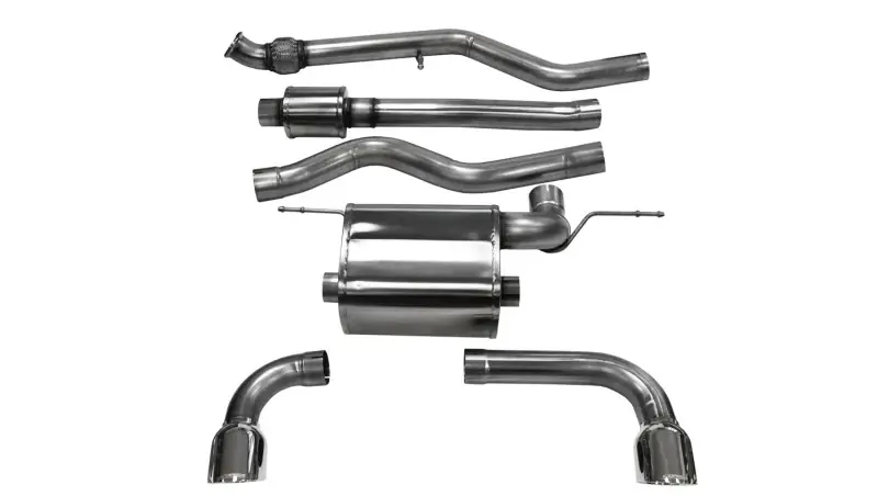 Corsa 2012-17 BMW 335i Sedan RWD F30 3in Polished Touring Dual Rear Single 3.5in Tip Cat-BackExhaust Shop Now
