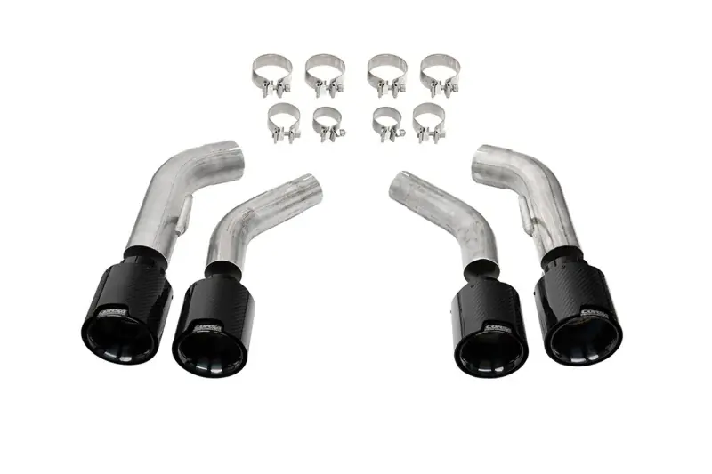 Corsa 2016-2024 Chevrolet Camaro SS / ZL1 Black Carbon Fiber 4.5in Twin Tip Kit Free Shipping