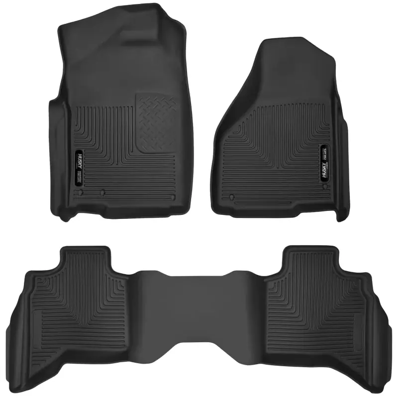Instant Buy Husky Liners 10-18 Dodge Ram 1500 Quad Cab X-Act Contour Front & Second Seat Floor Liners - Black