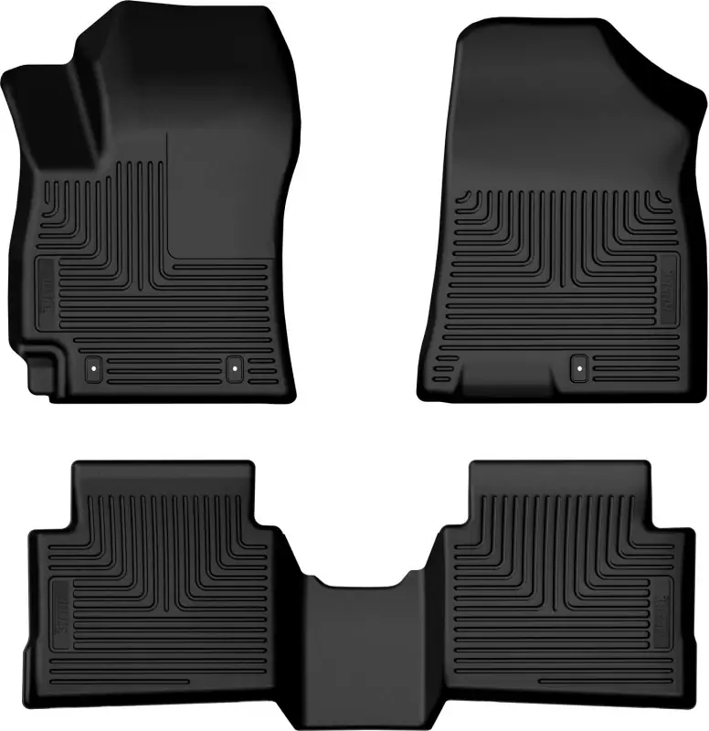 Express Delivery Husky Liners 24-25 Hyundai Kona Weatherbeater Front & 2nd Seat Floorliner (3pc Set) - Blk