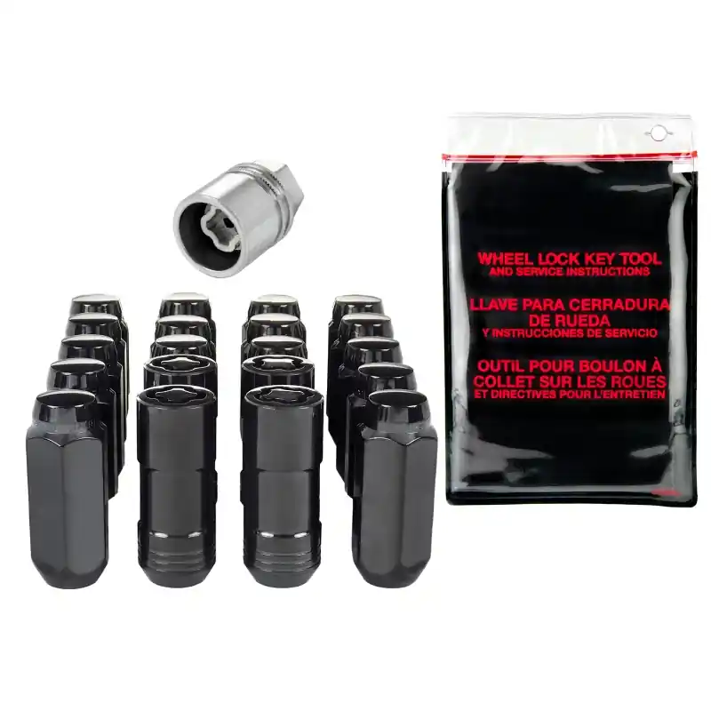 Factory Price McGard 5 Lug Hex Install Kit w/Locks (Cone Seat Nut) M14X2.0 / 13/16 Hex / 2.25in. Length - Black
