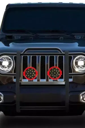 Black Horse Classic Black Grille Guard Kit 17JPJLMA-PLR | RealTruck Low Price