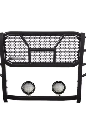 Best Price Black Horse Rugged Grille Guard Kit RU-FOF217-B-PLFB | RealTruck