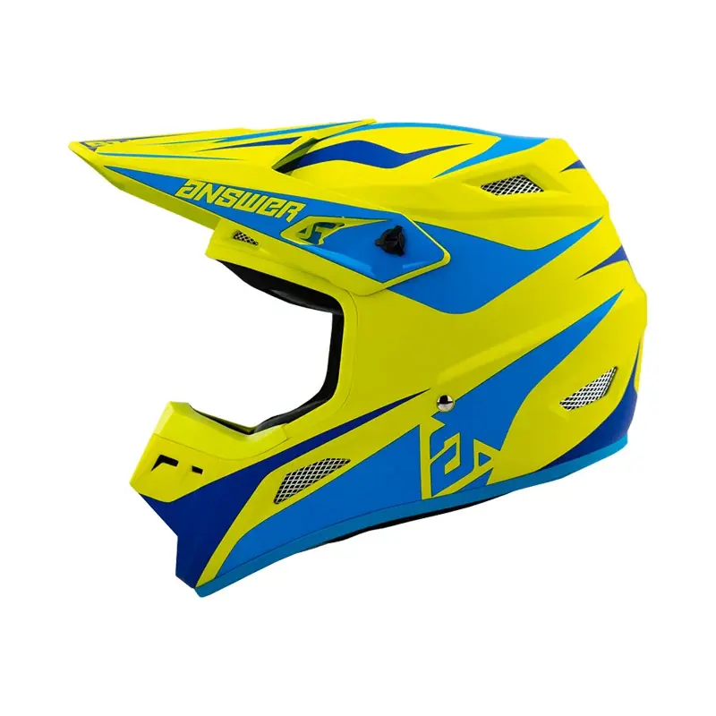 Answer 26 AR1 Mototown Helmet Matte Hyper Acid/Cyan/Dark Blue - Large Free Shipping