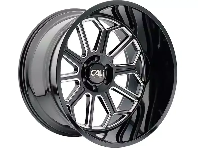 Super Sale Cali Offroad Milled Gloss Black Auburn Wheel 9117-22270BM | RealTruck