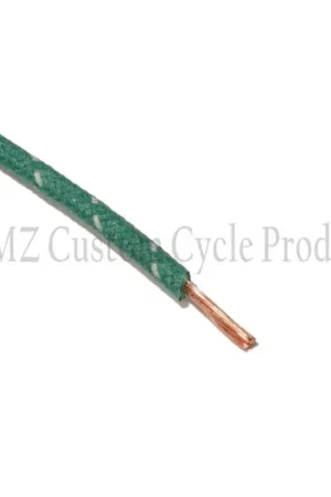 Final Sale NAMZ OEM Color Cloth-Braided Wire 25ft. Pack 16g - Green w/White Tracer
