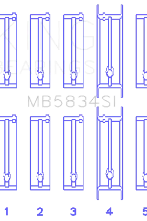 King Engine Bearings Chevrolet 121Ci/Ln2 134Ci Housing Bore +.002 (Size +1.0mm) Main Bearing Set Discount