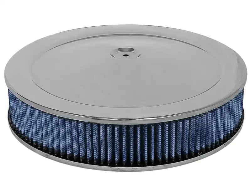 Professional Grade aFe MagnumFLOW Air Filters Round Racing P5R A/F Chrome Assy 14x3: Blk/Blue