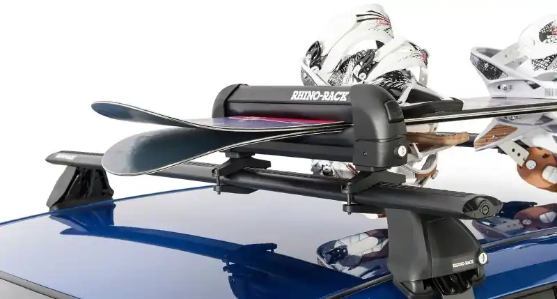 Big Sale Rhino-Rack Universal Ski/Snowboard Carrier - Fits 3 Pairs of Skis or 2 Snowboards - Black