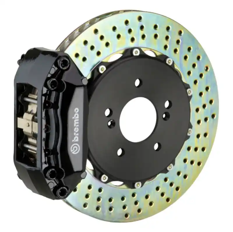 Brembo 07-13 Mini Cooper Front GT BBK 4 Piston Cast 2pc 328x28 2pc Rotor Drilled-Black Professional Grade