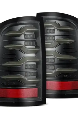 Deal AlphaRex 09-18 Dodge Ram Luxx-Series LED Tail Lights Alpha-Black w/ Activation Light & Seq. Signal