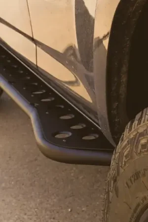 Top Rated Cali Raised 03-09 Toyota 4Runner Step Ed Bolt On Rock Sliders - Kick Out/RawFiller Plate/Raw Steel