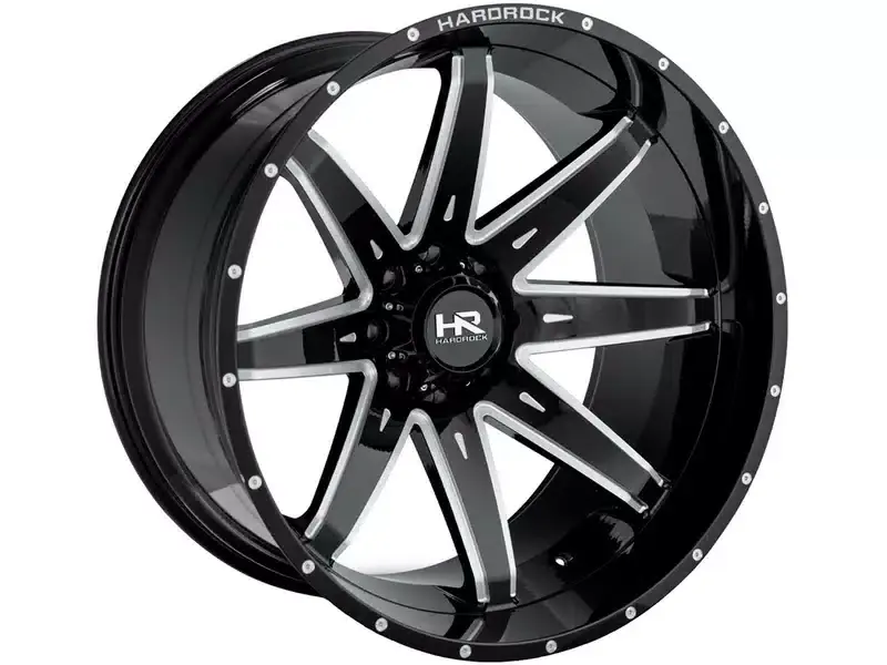 Popular Hardrock Milled Gloss Black PainKiller Wheel H502-201073119BM | RealTruck