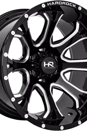 New Arrival Hardrock Milled Gloss Black BloodShot Wheel H505-241485176BM | RealTruck