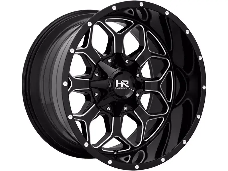 Hardrock Milled Gloss Black Indestructible Wheel H712-201097119GBM | RealTruck Best Choice