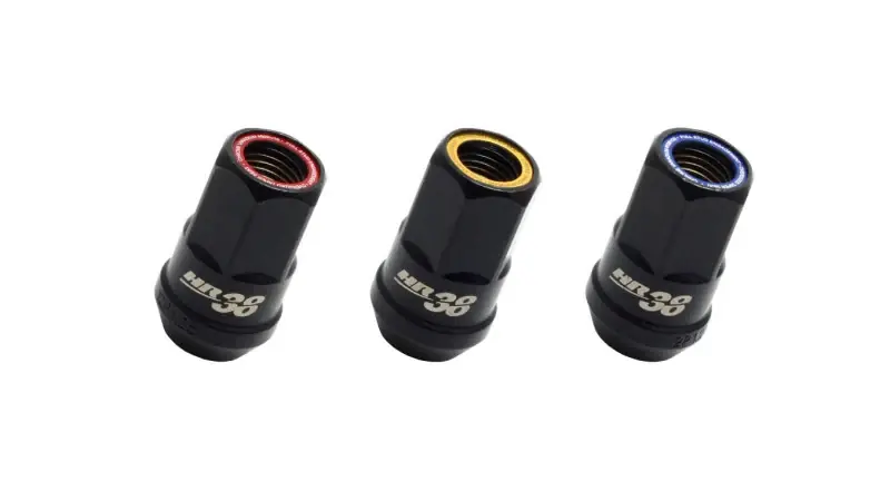 Wheel Mate Muteki HR38 Open End Lug Nuts 12x1.25 Black Chrome / Blue R — PMD Premier Motoring Development Trusted Brand