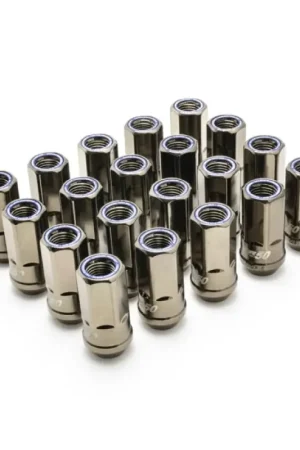 Next Day Delivery Wheel Mate Muteki HR50 Open End Lug Nuts - Titanium Chrome w/ Blue Rin — PMD Premier Motoring Development