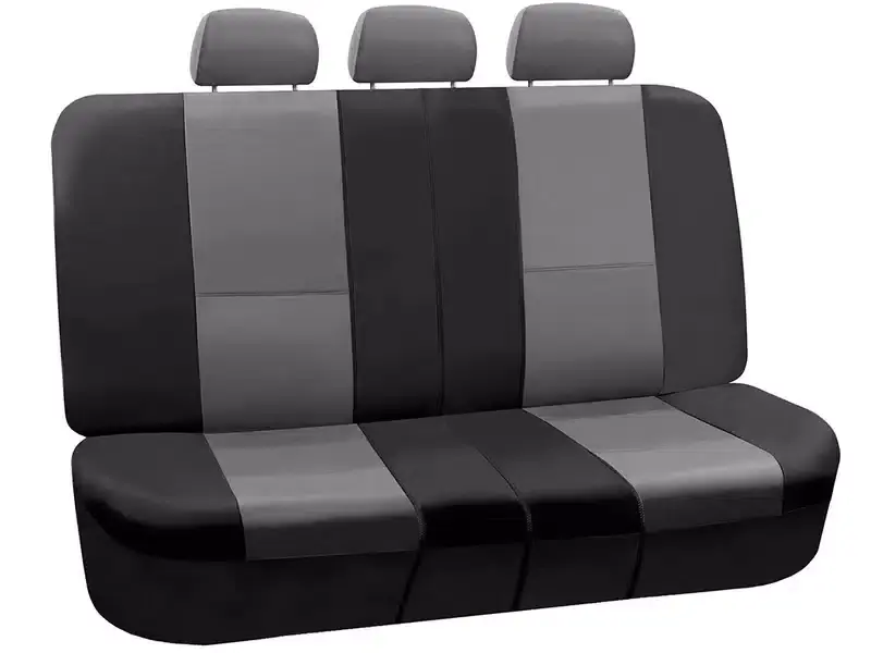 While Supplies Last FH Group Premium Leatherette Seat Covers PU002013GRAYBLACK-RT | RealTruck