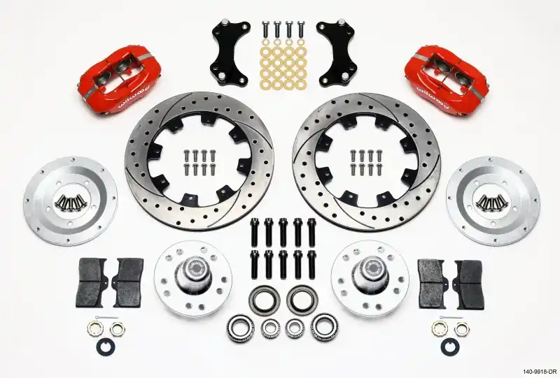Wilwood Forged Dynalite Front Kit 12.19in Drilled-Red WWE ProSpindle — PMD Premier Motoring Development Best Price
