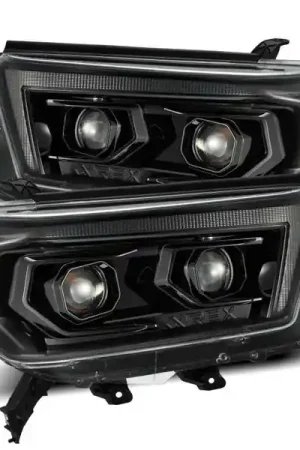 Today Only AlphaRex 10-13 Toyota 4Runner PRO-Series Proj Headlights Plank Style Alpha Blk w/Seq Signal/DRL