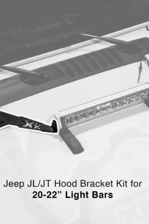 Fan Favorite XK Glow Jeep JK Hood 20In Light Bar Bracket Kit
