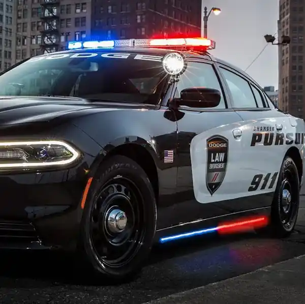 Buy Today Putco 11-23 Dodge Charger Police Pursuit Blade Rocker Kits Sideliners - Red/Blue w/ White Override