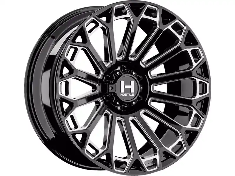 Hassle-Free Returns Hostile Milled Gloss Black Warrior Wheel H142-2212816547B | RealTruck