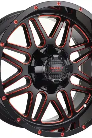 Discount Impact Off-Road Gloss Black & Red 806 Wheel 806GBR-21056-12 | RealTruck