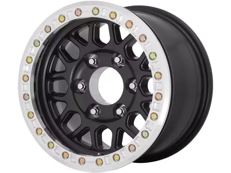 Crafted KMC Matte Black KM234 Grenade Desert Beadlock Wheel KM23478560700 | RealTruck