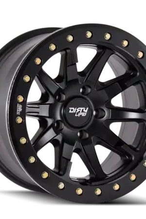 Dirty Life 9304 DT-2 17x9 / 5x127 BP / -12mm Offset / 78.1mm Hub Matte Black Wheel - Beadlock Seasonal Sale