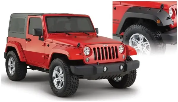 Get Yours Bushwacker 07-18 Jeep Wrangler Pocket Style Flares 2pc - Black