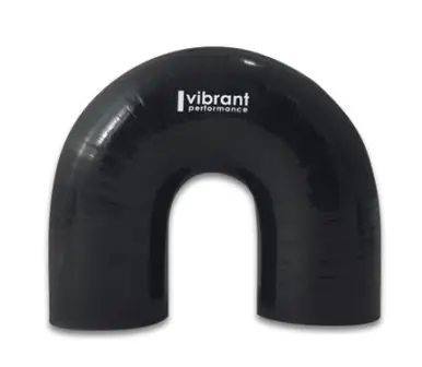 Holiday Sale Vibrant 4 Ply Reinforced Silicone Elbow Connector - 3in ID x 4.25in Leg 180 Deg Elbow (BLACK) - 19668
