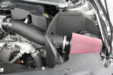 JLT 11-14 Ford Mustang V6 Black Textured Cold Air Intake Kit w/Red Filter - CAI-FMV6-11 Final Sale