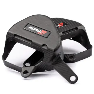 AMS Performance Infiniti Q50 / Q60 Red Alpha Matte Carbon Intake Covers Express Delivery