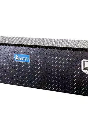 New Arrival Merritt Diamond Plate Single-Door Xtra Wide Crossbody Tool Box - 16x26x70 - Gloss Black 710111-113 | RealTruck