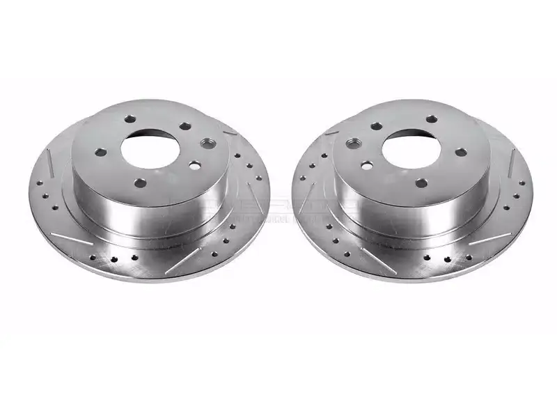 Fast Shipping Power Stop Evolution Drilled & Slotted Rear Rotors JBR1102XPR | RealTruck