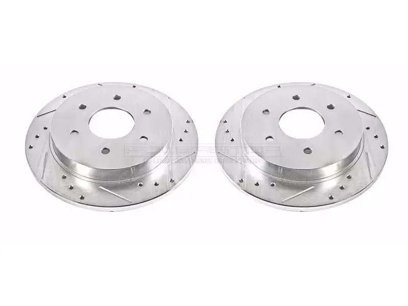 Authentic Power Stop Evolution Drilled & Slotted Rear Rotors JBR994XPR | RealTruck