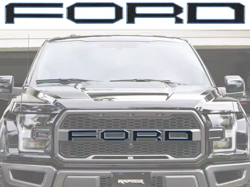 Exclusive Offer Tufskinz Ford Grille Lettering Emblems FRD007-DCF-418-G | RealTruck