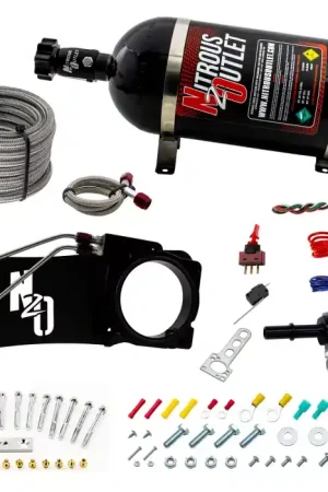 Holiday Sale Nitrous Outlet 80mm 5.7L Hemi Intake Hardline Plate System; 10 lb. Bottle