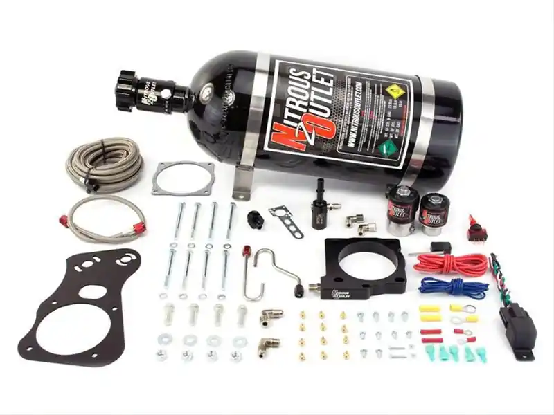 Nitrous Outlet 80mm 6.1L Hemi Intake Hardline Plate System; 12 lb. Bottle Popular