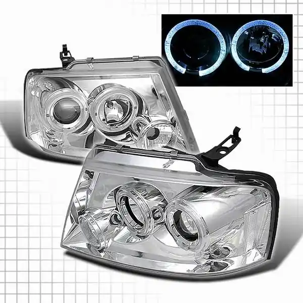 Trending Ford F150 Custom Disco Chrome Projector Headlights - LHP-F15004-TM