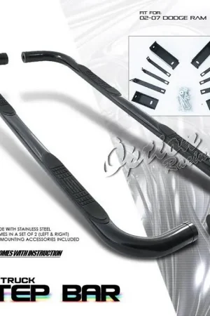 Certified Dodge Ram Option Racing Side Step Bar - Black - 30-17120-J1
