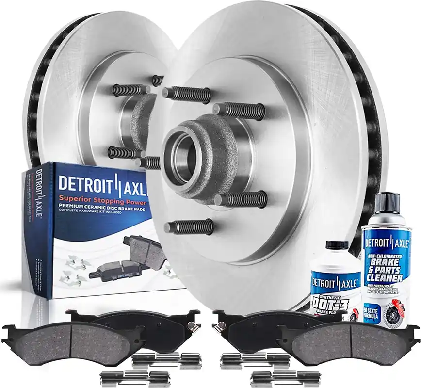 6pc Front Disc Rotors and Ceramic Brake Pads Kit Exclusive