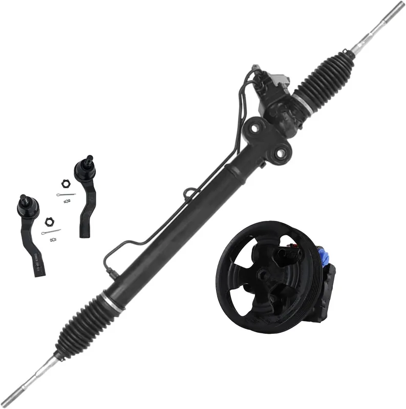 Worldwide Shipping 4pc Front Power Steering Rack and Pinion Pump Outer Tie Rods Suspension Kit