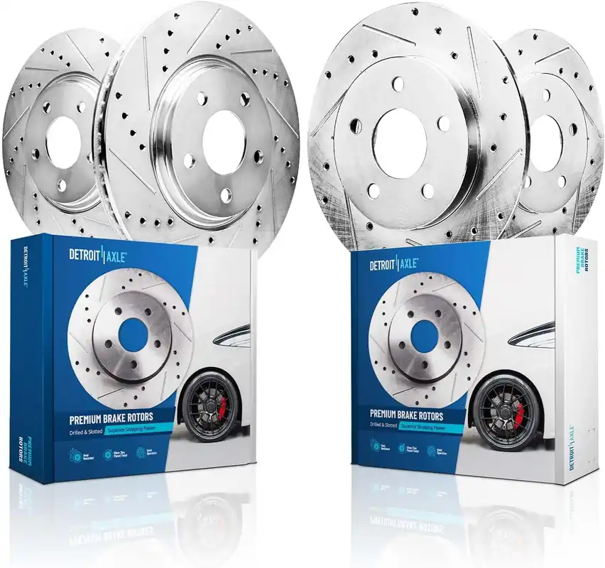 4pc Front & Rear Drilled and Slotted Brake Rotors Kit Worldwide Shipping