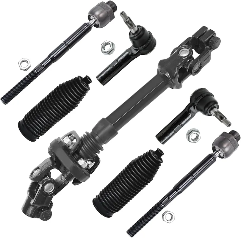 In Demand 7pc Lower Intermediate Steering Shaft Inner Outer Tie Rods Suspension Kit