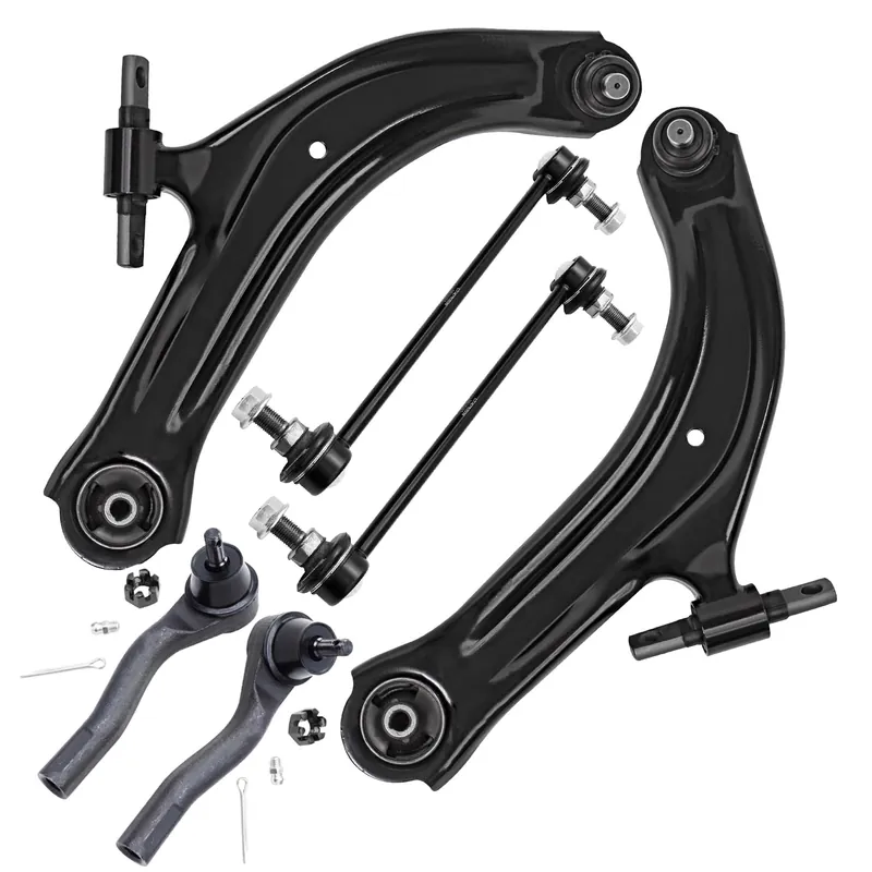 6pc Front Lower Control Arms Outer Tie Rods Sway Bar Links Suspension Kit Modern