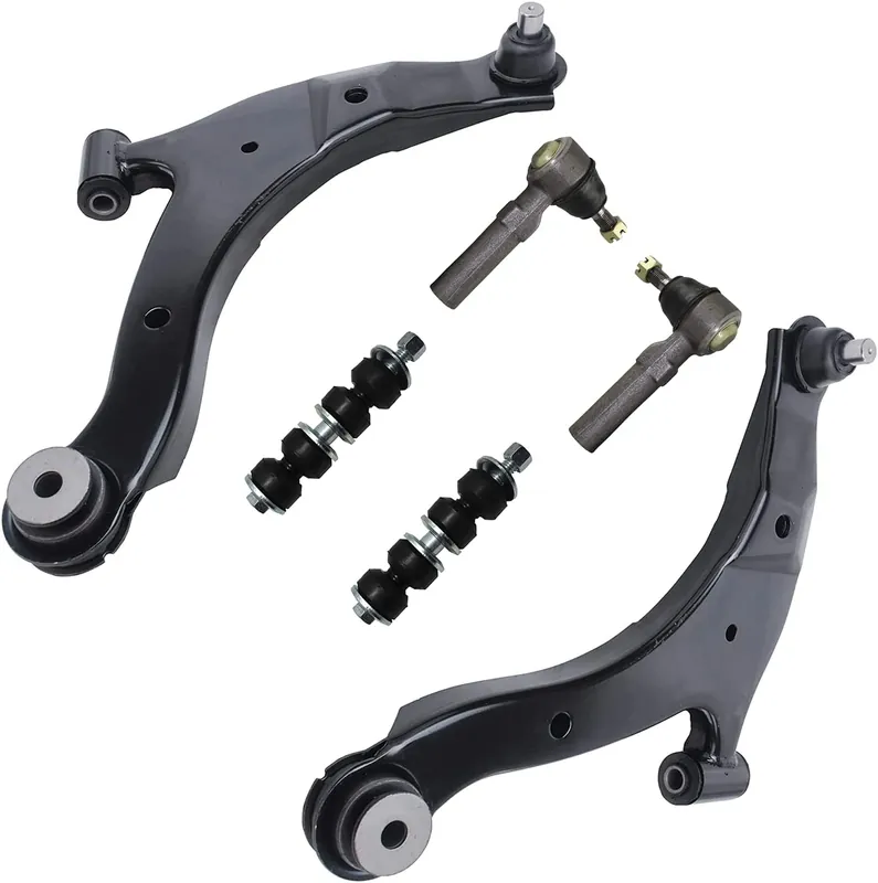 6pc Front Lower Control Arms Outer Tie Rods Sway Bar Links Suspension Kit Fast Shipping
